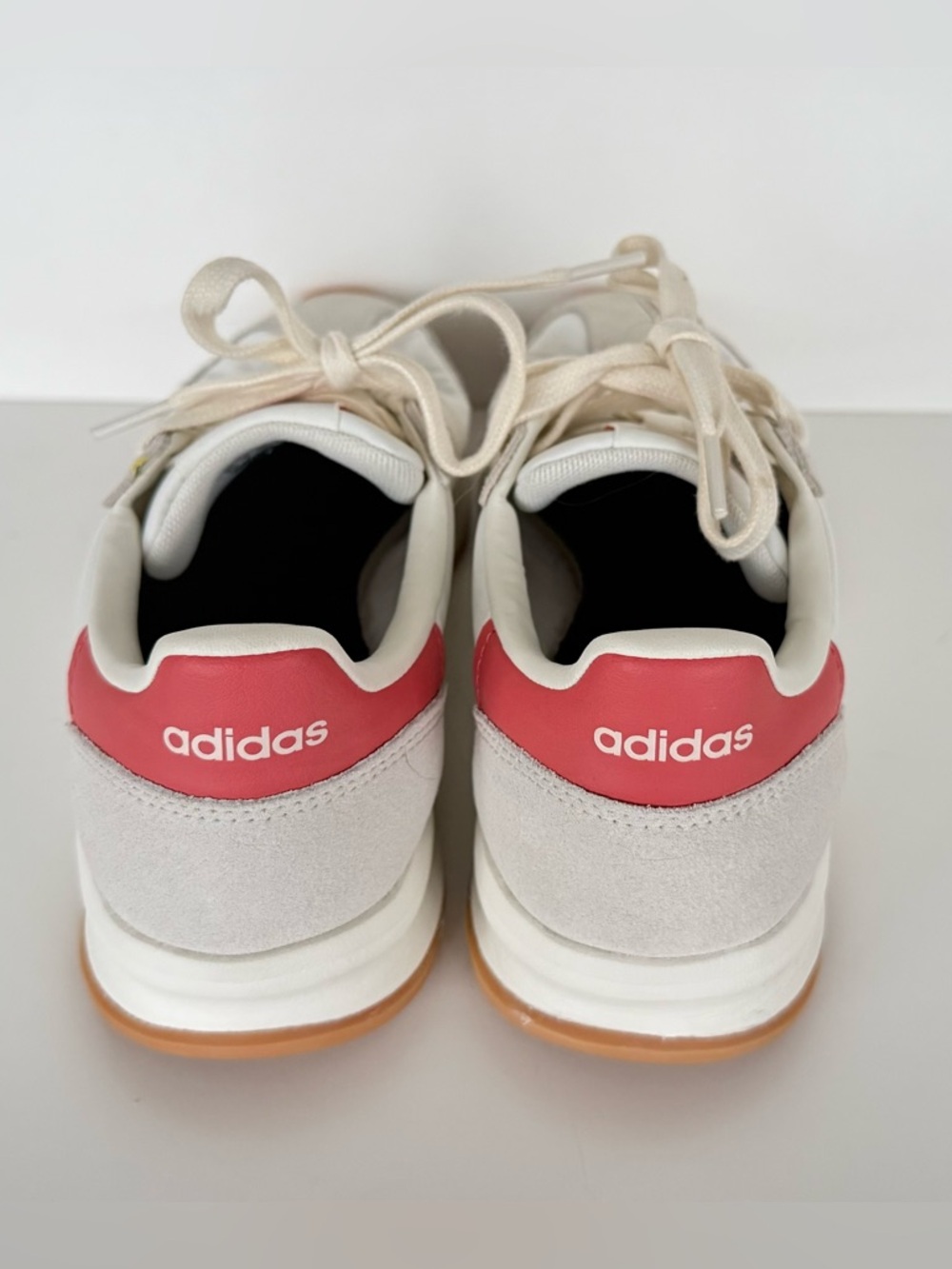 adidas Women's White Cream Sneakers with Gum Sole - Picture 2 of 5
